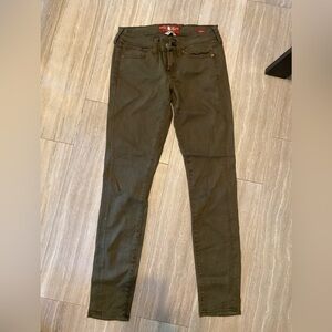 Lucky Brand Charlie Skinny Army Olive Green   Jeans Women Size 0/25